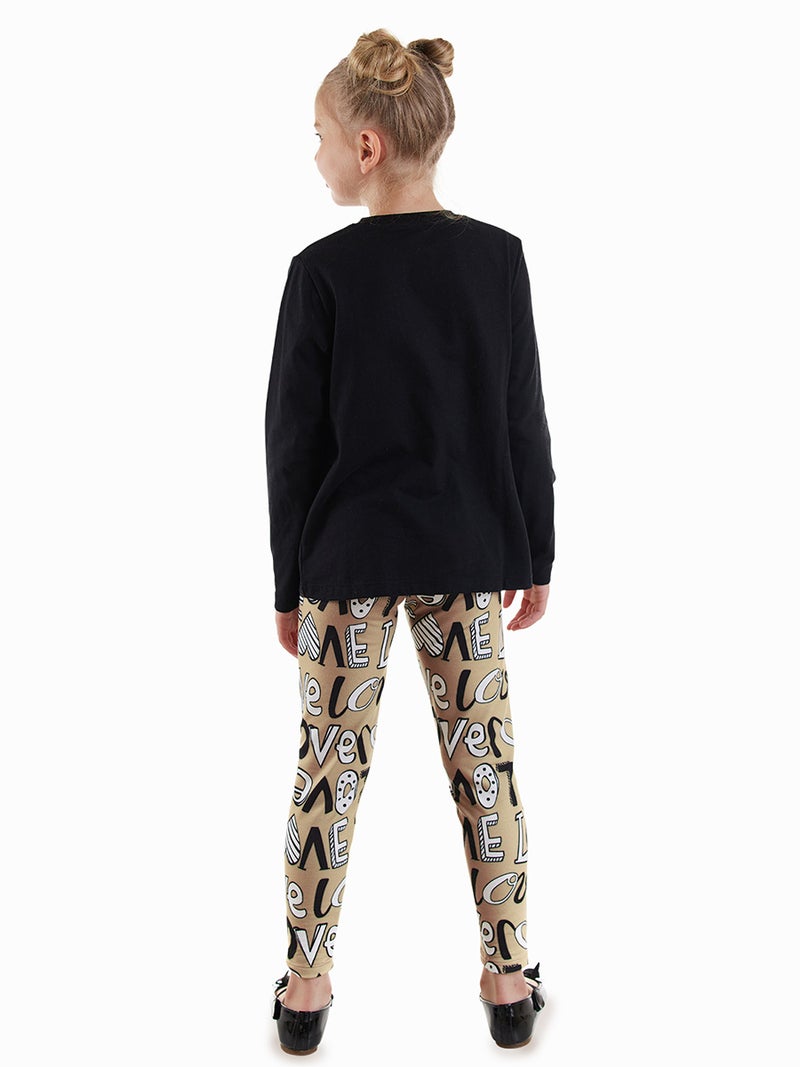 Denokids Love Cat Girl T-shirt Leggings Set - Image 2